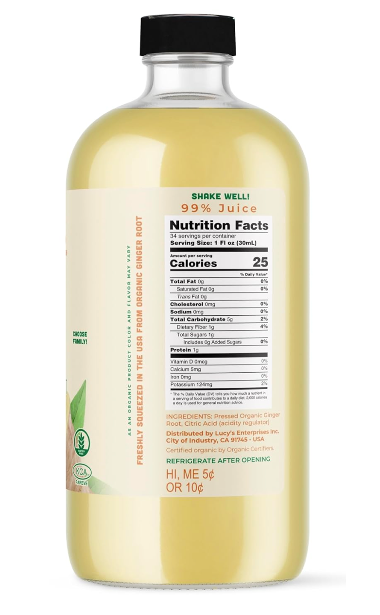 Lucy's Family Owned - Organic Ginger Juice