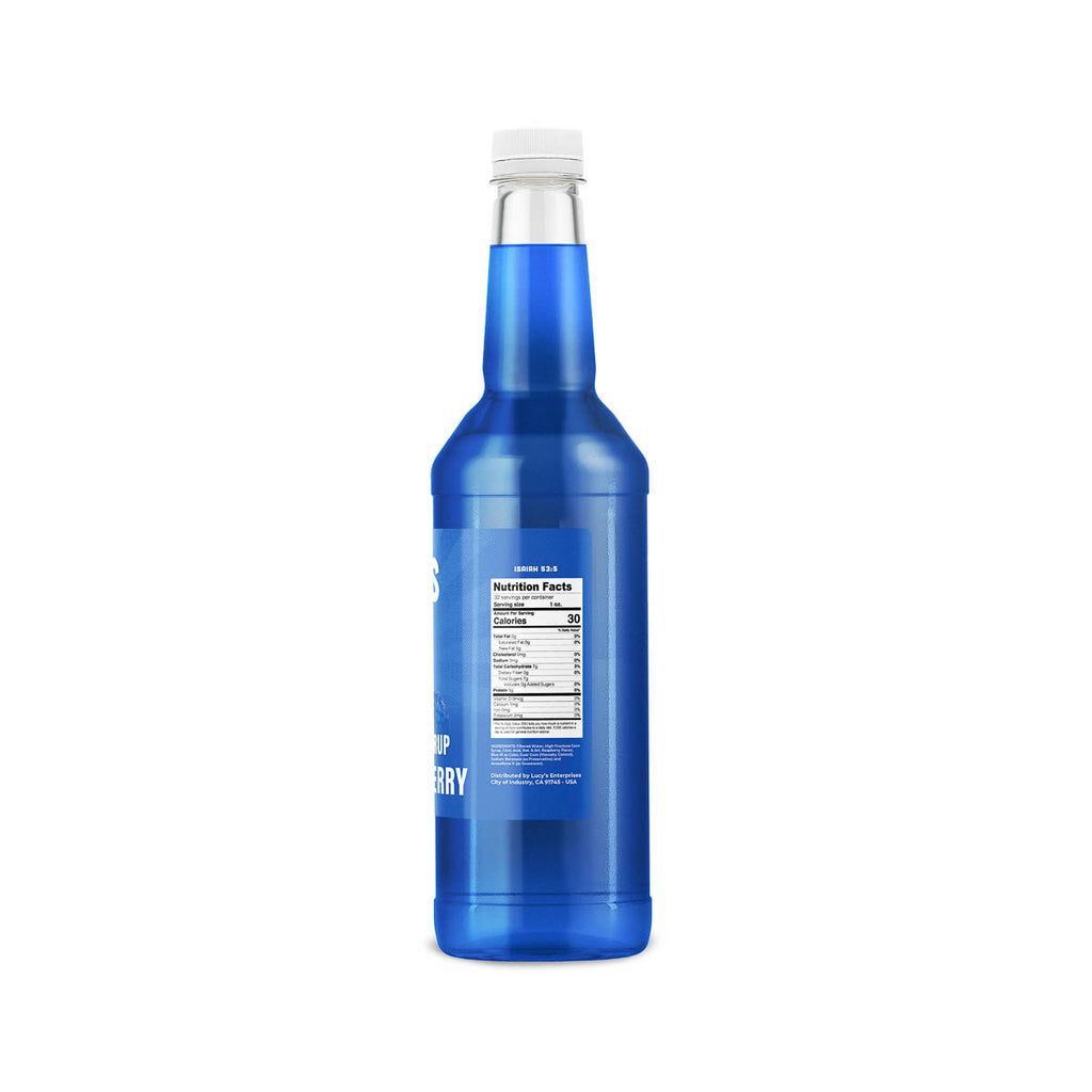 Blue Raspberry Snow Cone Syrup 32 oz. Bottle