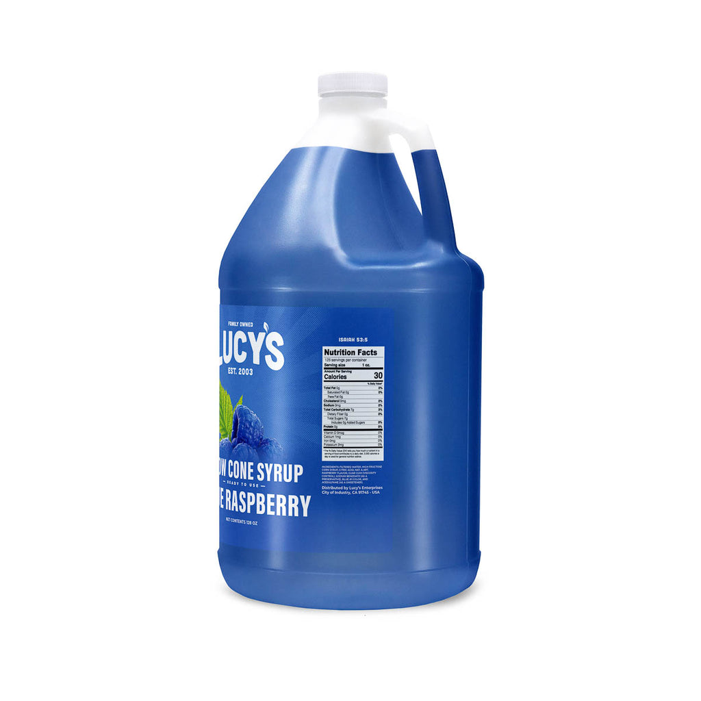 Blue Raspberry Snow Cone Syrup 1 Gallon Lucy's Inc