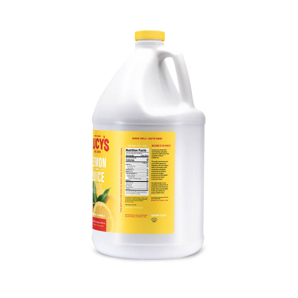100 Lemon Juice 1 Gallon Lucy's Inc