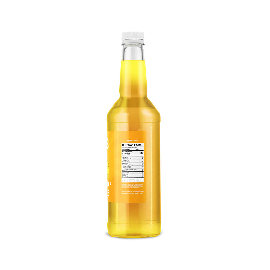 Pineapple Snow Cone Syrup 32 oz. Bottle Lucy's Inc