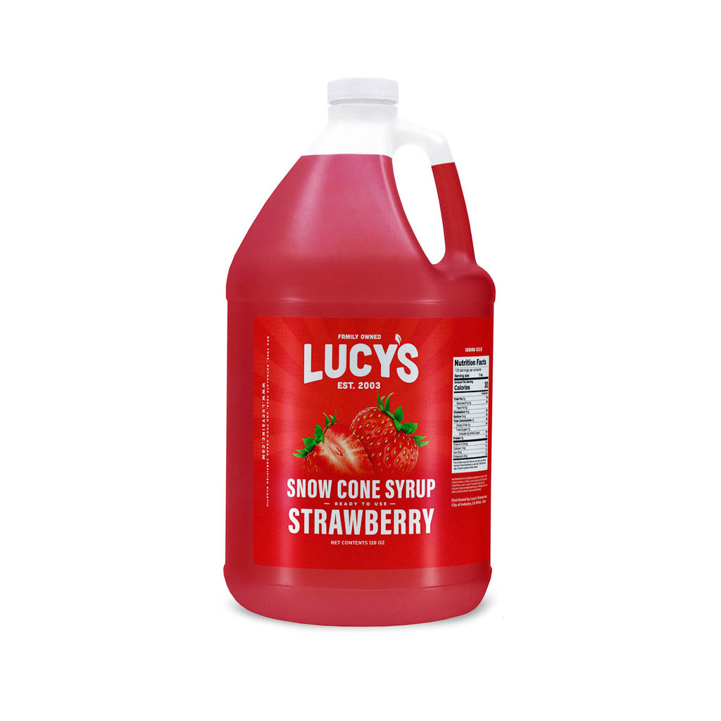 Strawberry Snow Cone Syrup 1 Gallon Lucy's Inc